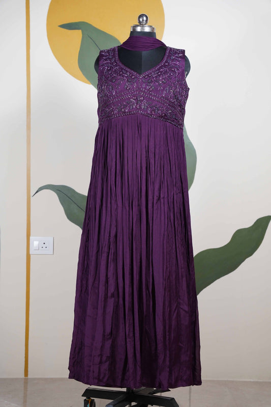 Purple with cut dana Long Dress