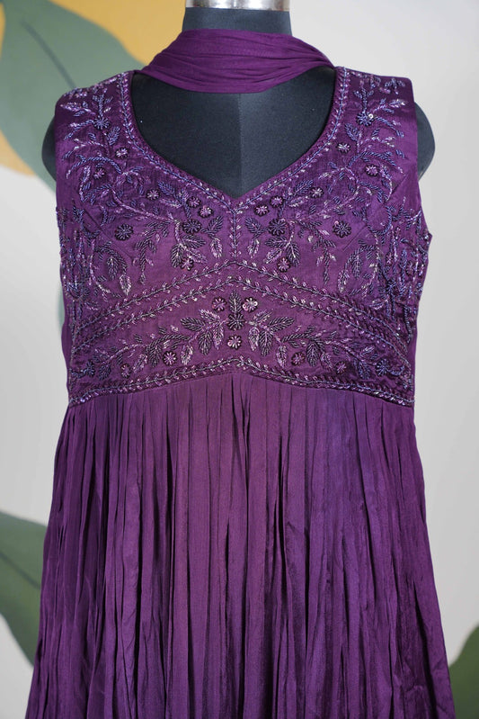 Purple with cut dana Long Dress
