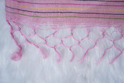Falling Tussar Jamdani  Saree in Pink