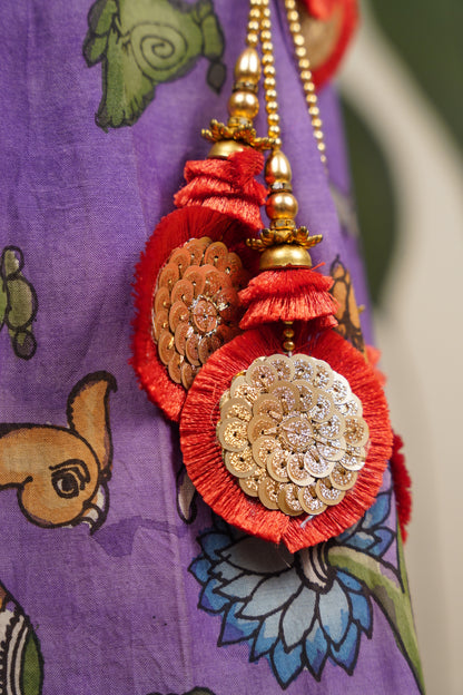 Lavendar Kalamkari Lehenga