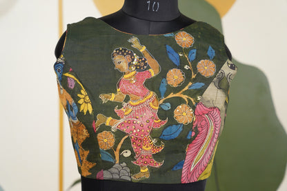Black Kalamkari Lehenga