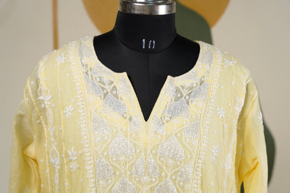 Yellow chikankari Dress