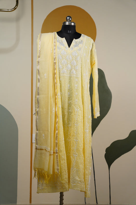 Yellow chikankari Dress