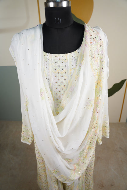Butter yellow Chikankari Dress-A Pure Georgette