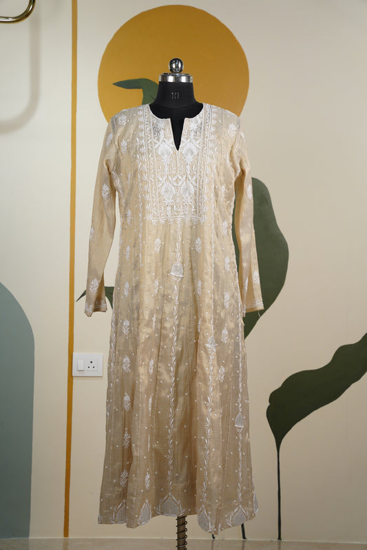 Light Beige chikankari Dress