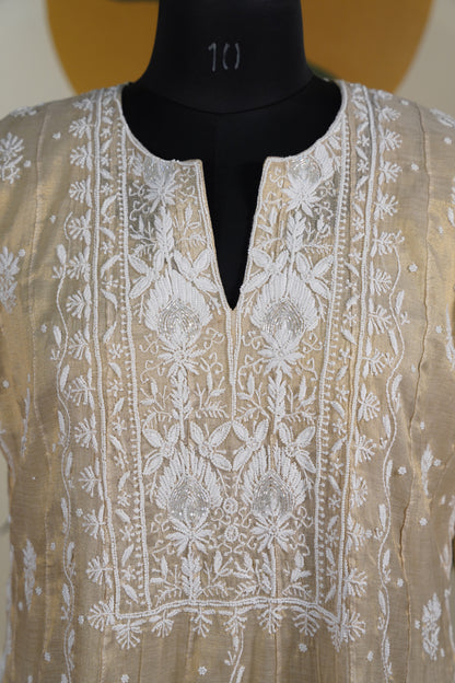 Light Beige chikankari Dress