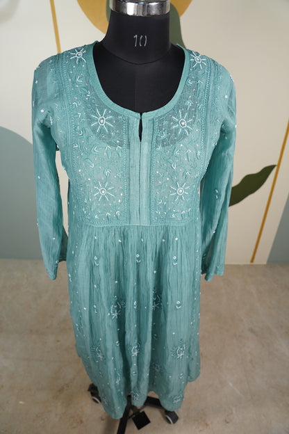 Sea Green chikankari Dress