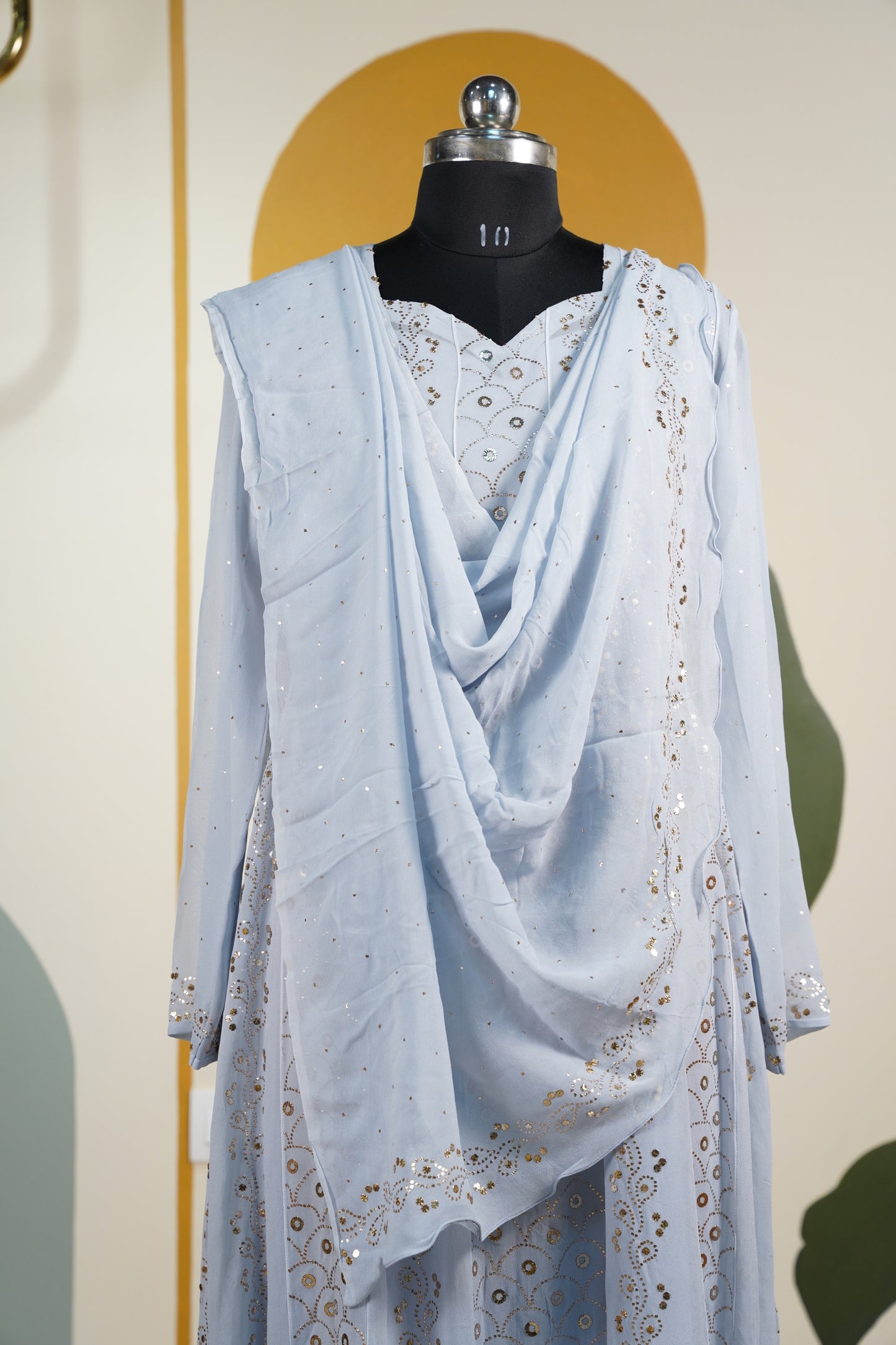 Powder Blue chikankari Dress