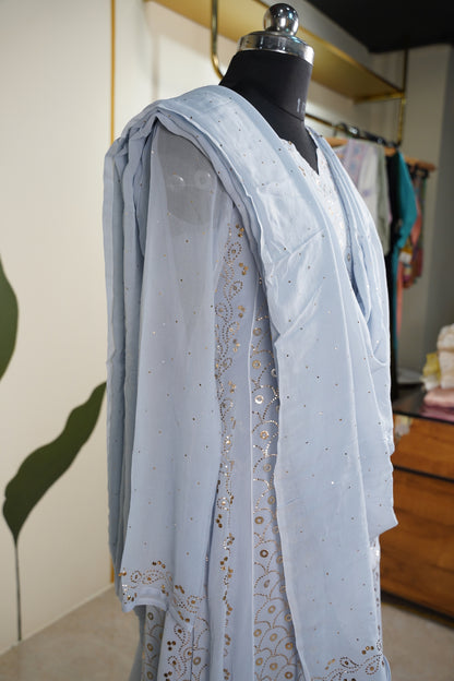 Powder Blue chikankari Dress