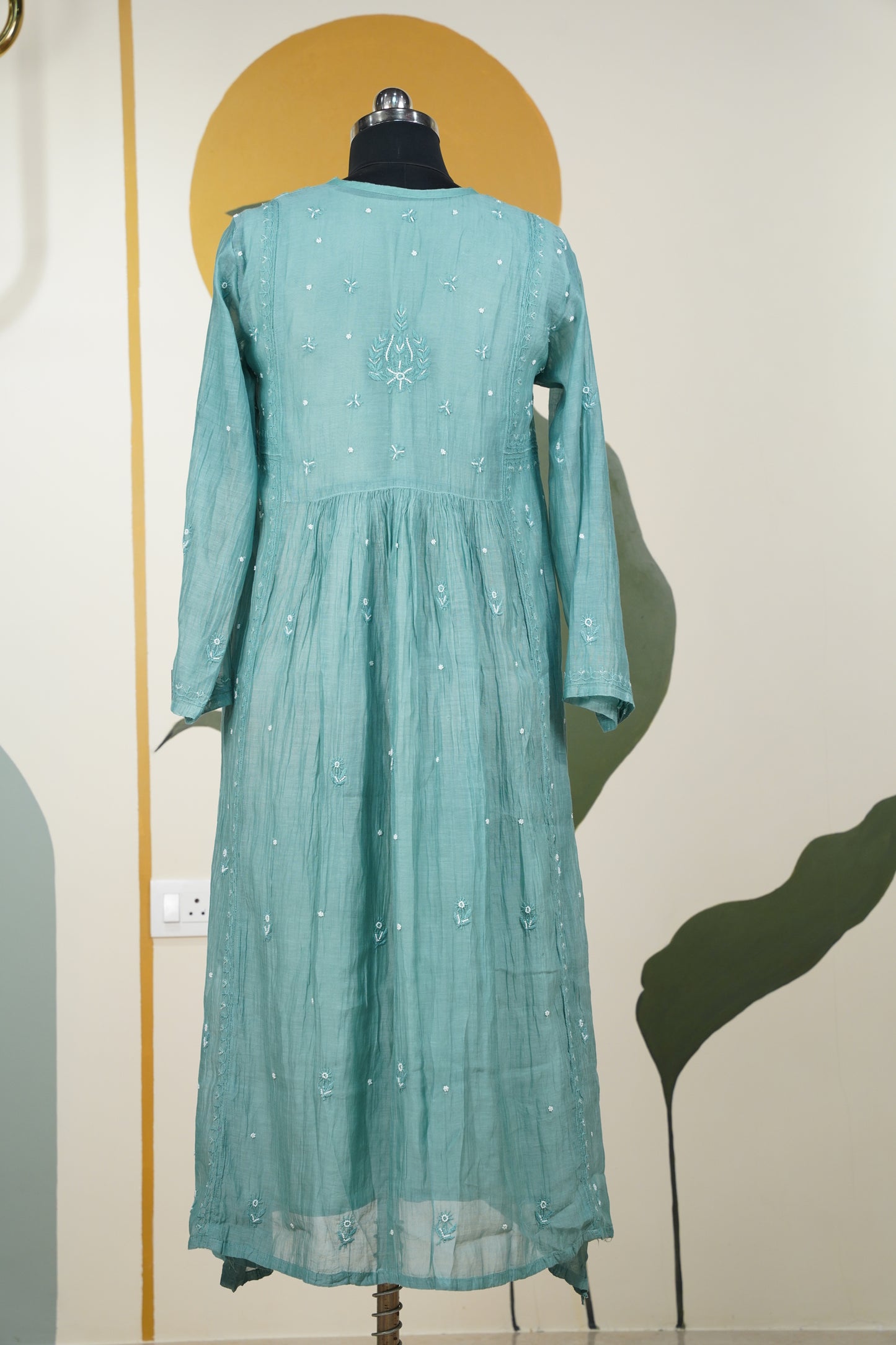 Sea Green chikankari Dress