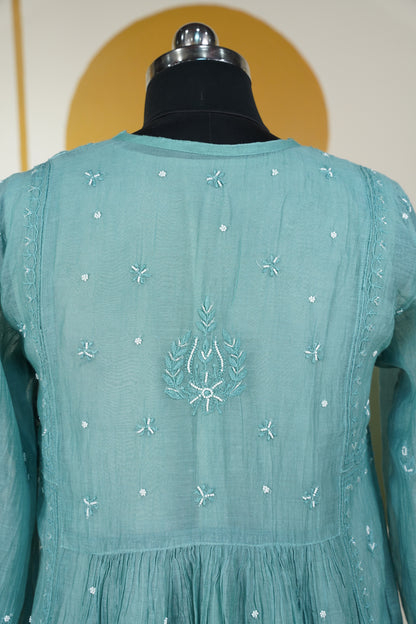 Sea Green chikankari Dress