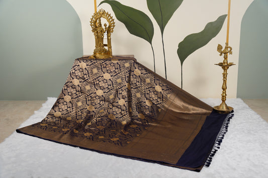 Banarasi Brocade Navy Blue