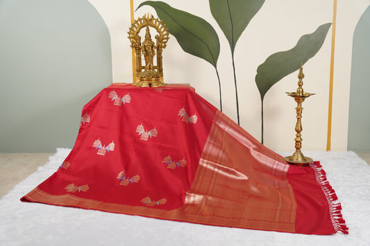 Red Banarasi birdcage