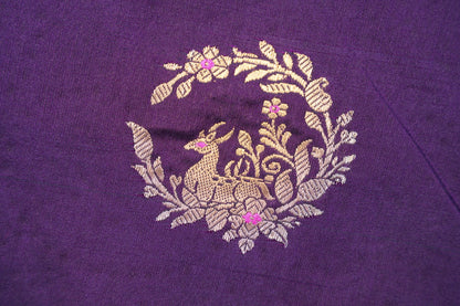 Purple Banarasi with intricate motifs