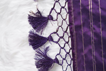Purple Banarasi with intricate motifs