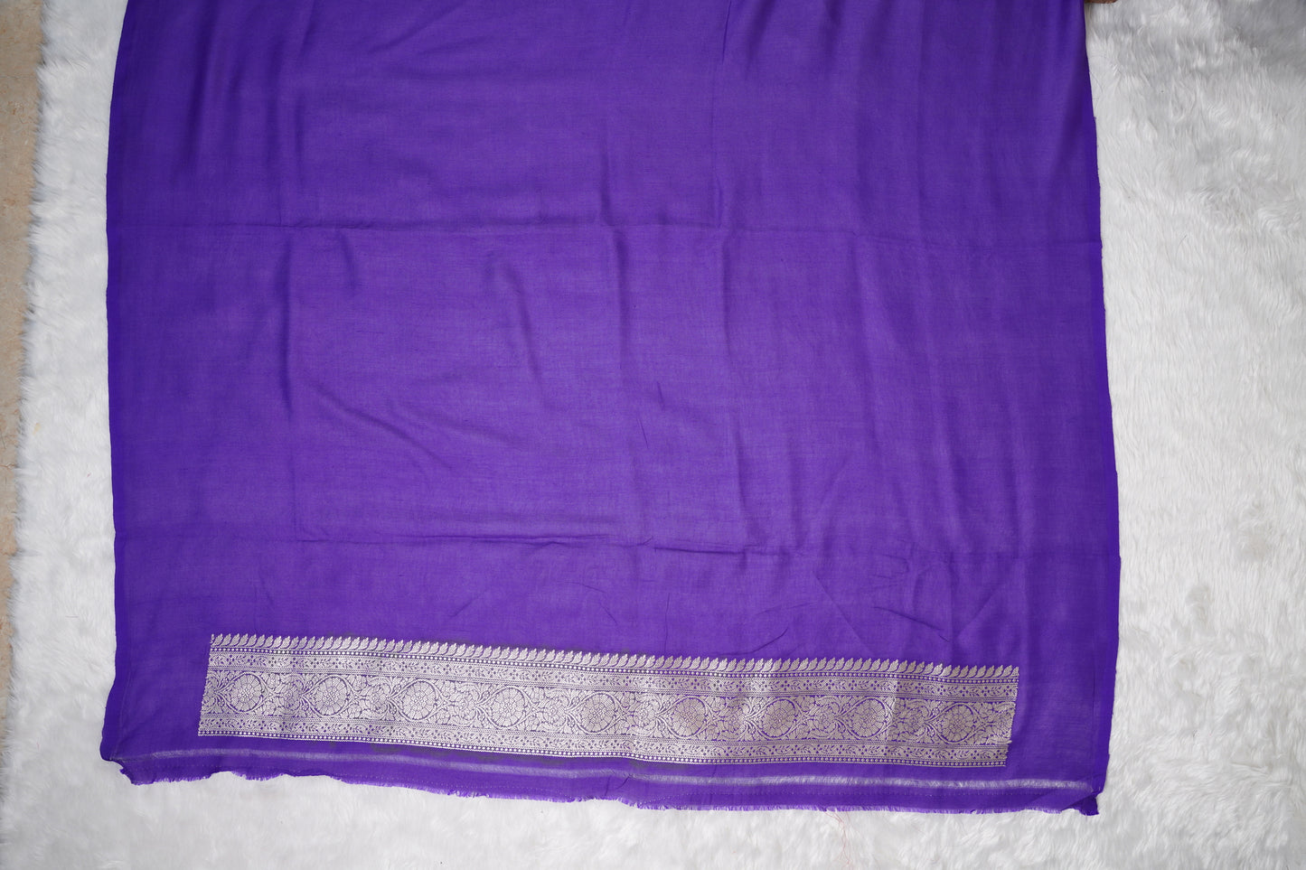 Purple Munga Silk with unique butti
