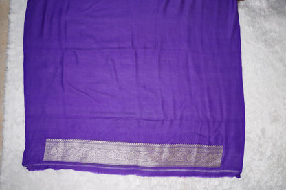 Purple Munga Silk with unique butti