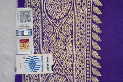Purple Munga Silk with unique butti