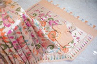 Banarasi Peach Tussar all over Tissue saree