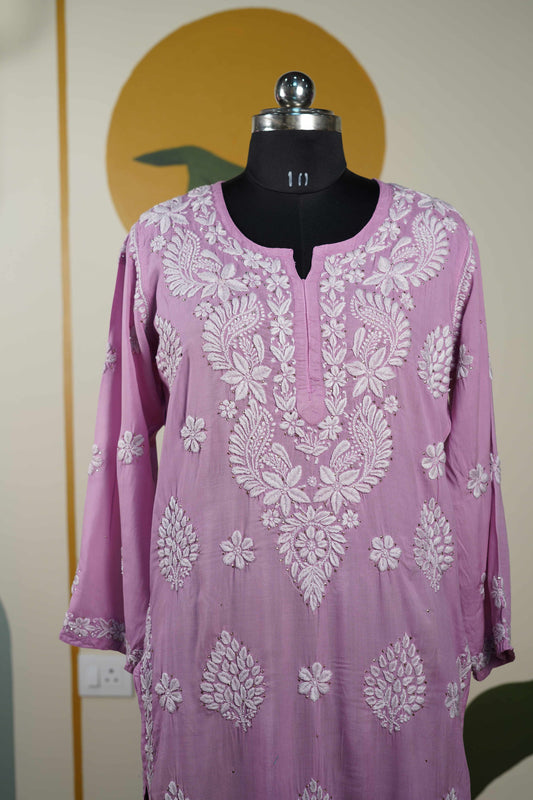 Lilac Modal Long Kurti with Mukesh Dress