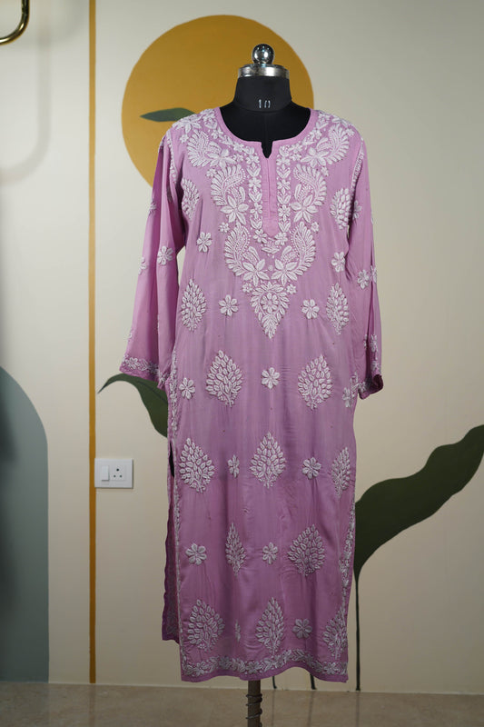 Lilac Modal Long Kurti with Mukesh Dress
