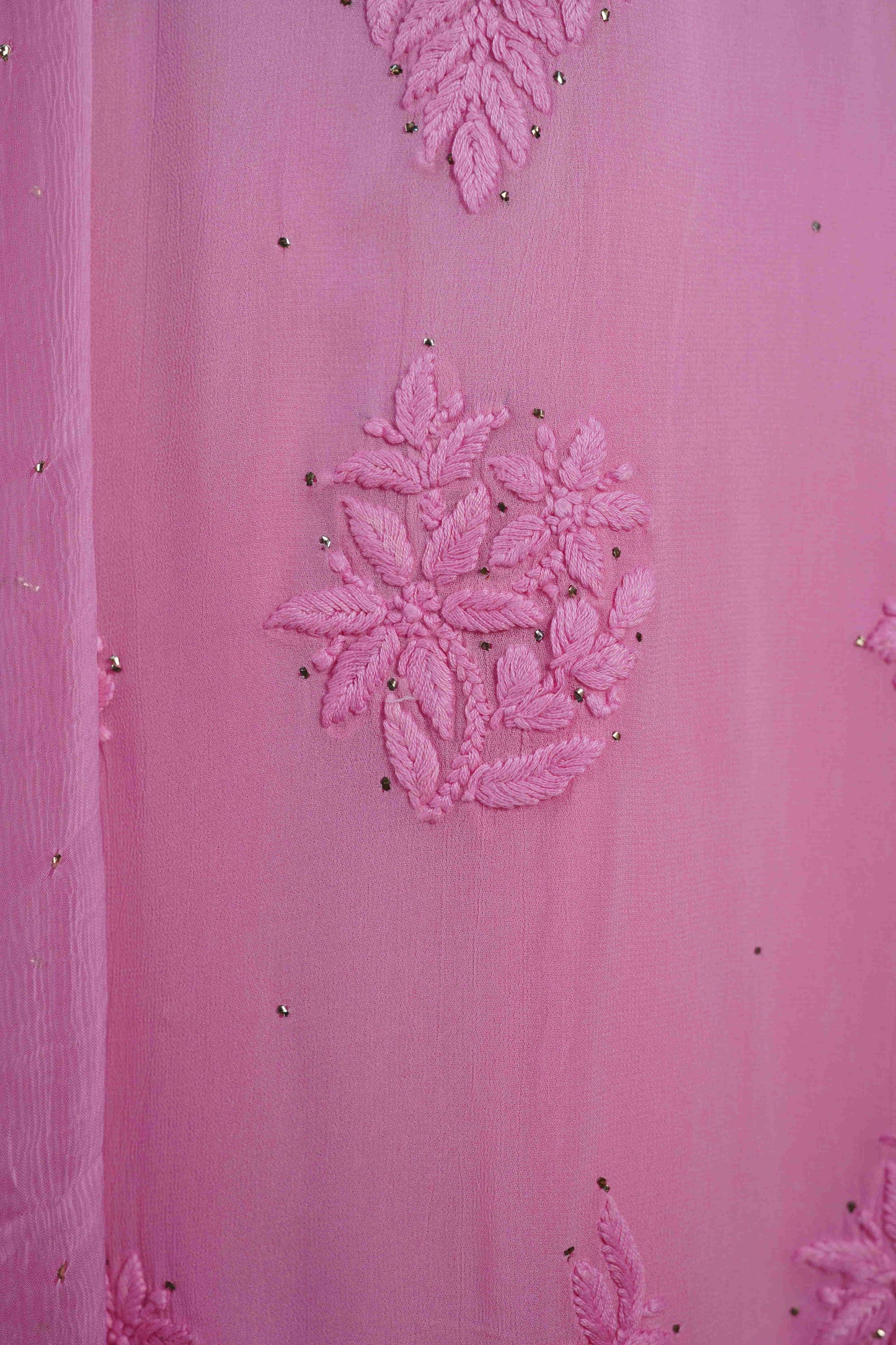 Baby Pink Ombre Chikankari Dress
