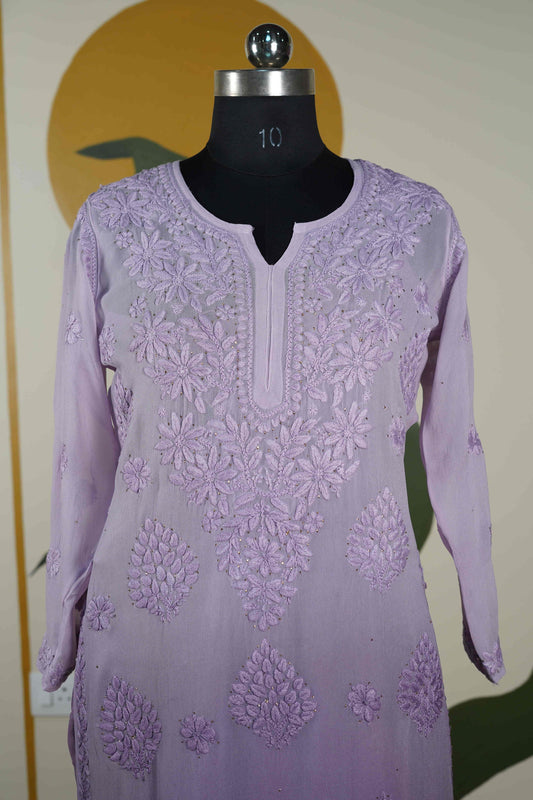 Lilac Ombre Chikankari Dress