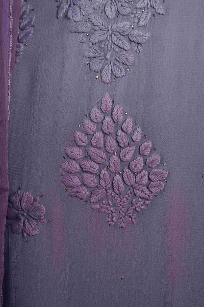 Lilac Ombre Chikankari Dress
