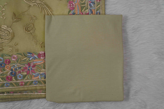 Organza Parsi Gara Pista Green Saree