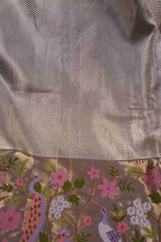 Lilac Brocade Kanchi Saree with Embroidery