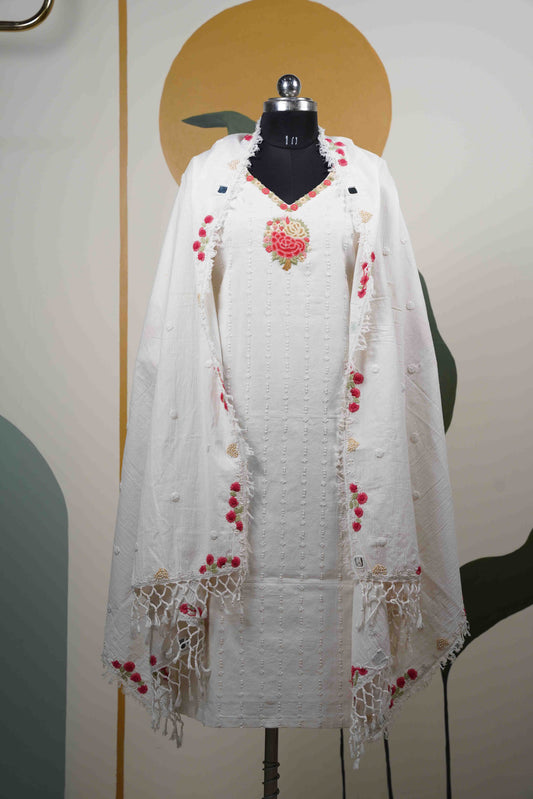 Mirror work duppatta Mul cotton Dress