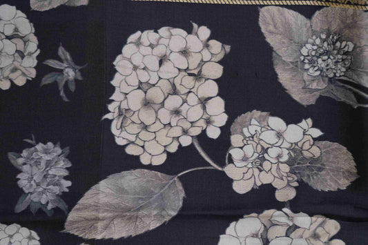 Brocade Banaras Digital print border - Black