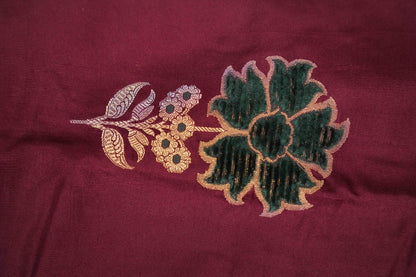 Brown Mashru with green velvet meenakari