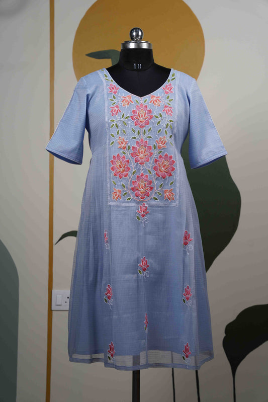 Baby blue Kota all over Dress