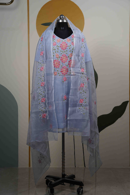 Baby blue Kota all over Dress