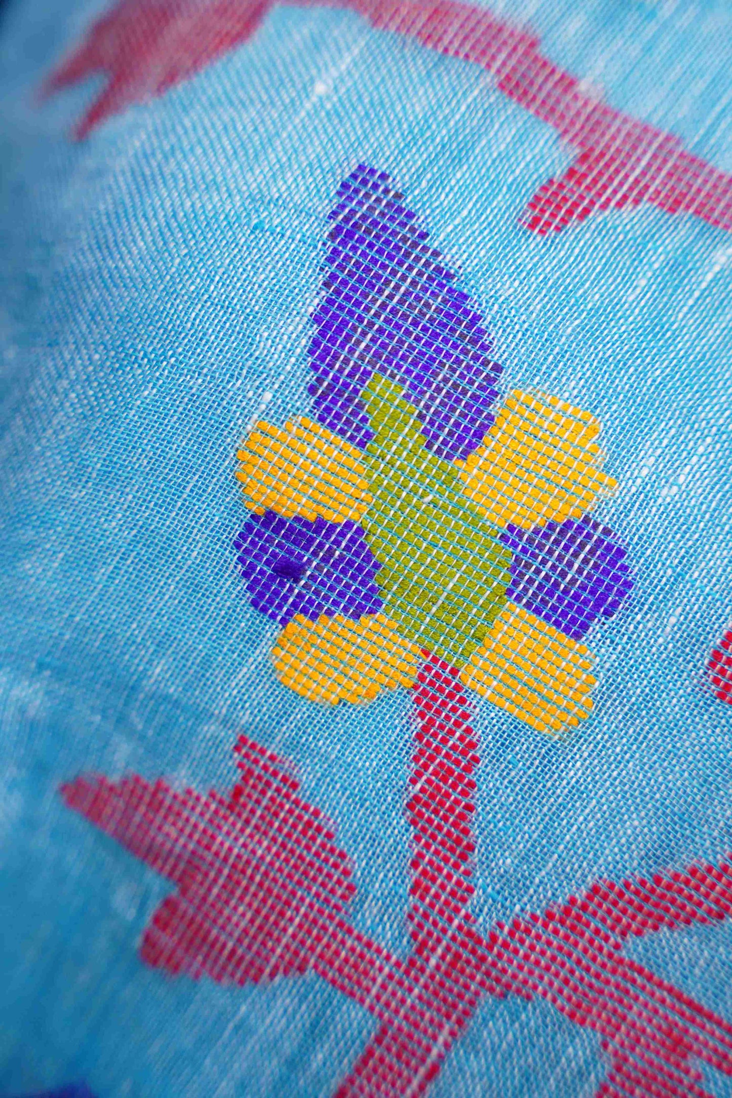 Sky Blue Jamdhani Jute Dress