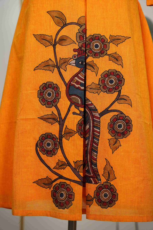 Orange Kalamkari Dress