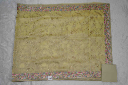 Organza Parsi Gara Pista Green Saree