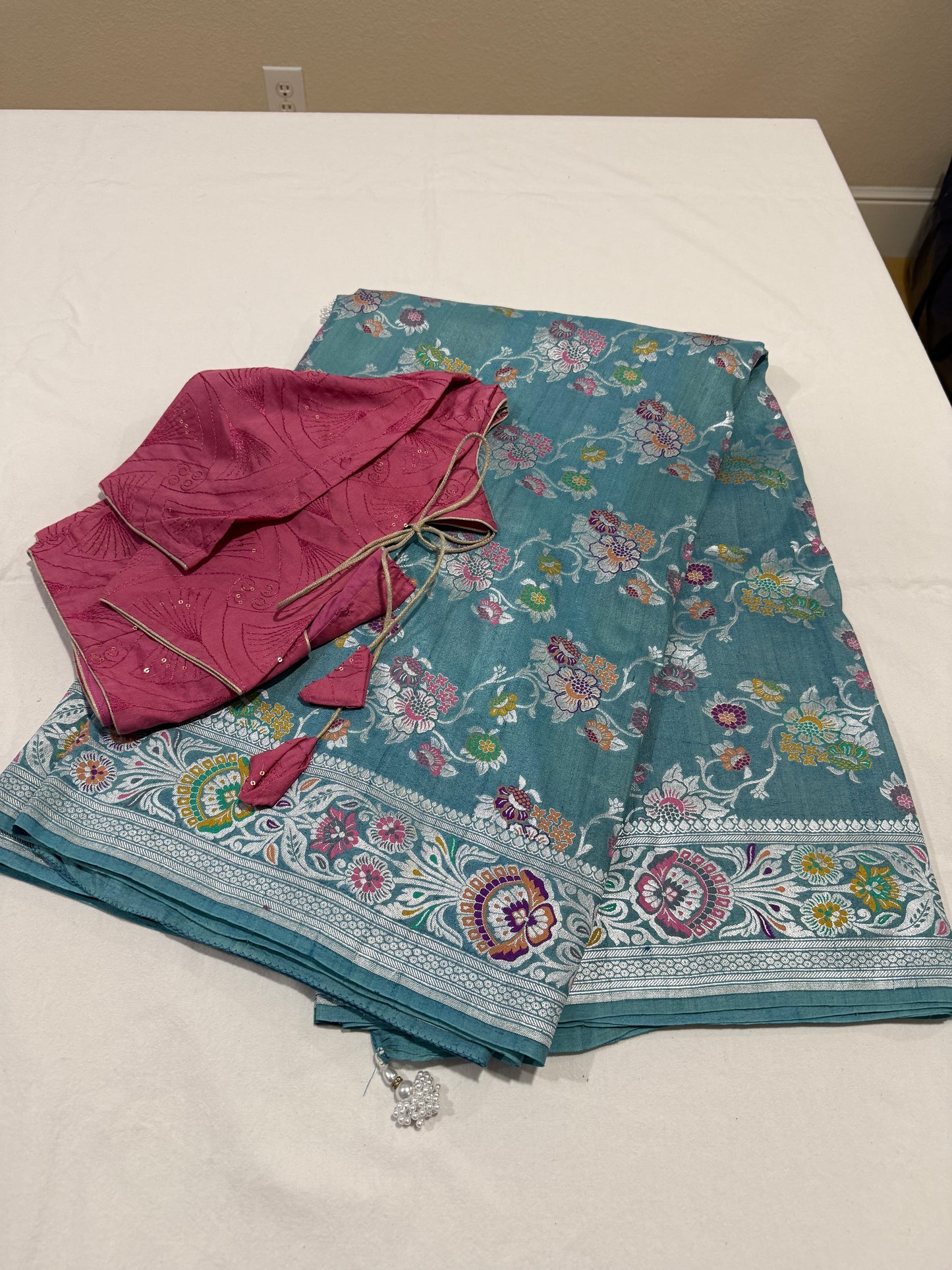 Grey Bananasi Tussar Georgette