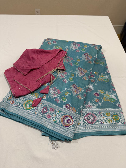 Grey Bananasi Tussar Georgette