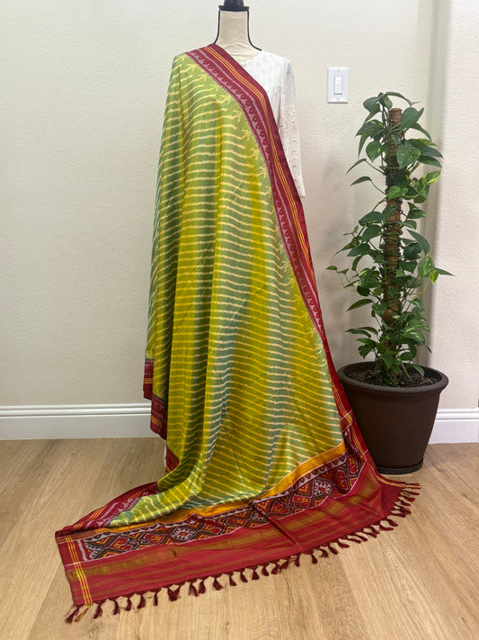 Yellow Leheriya Patan Patola Dupatta