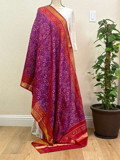 Pink Cotton Patola Dupatta