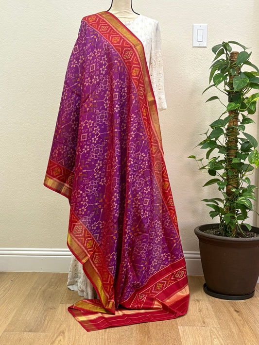 Pink Cotton Patola Dupatta