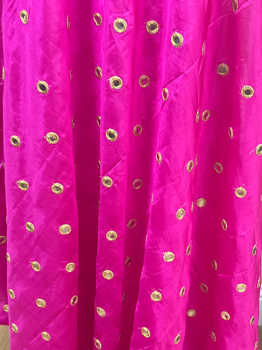 Soft Silk Pink Mirror Dupatta