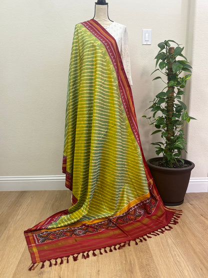 Yellow Leheriya Patan Patola Dupatta