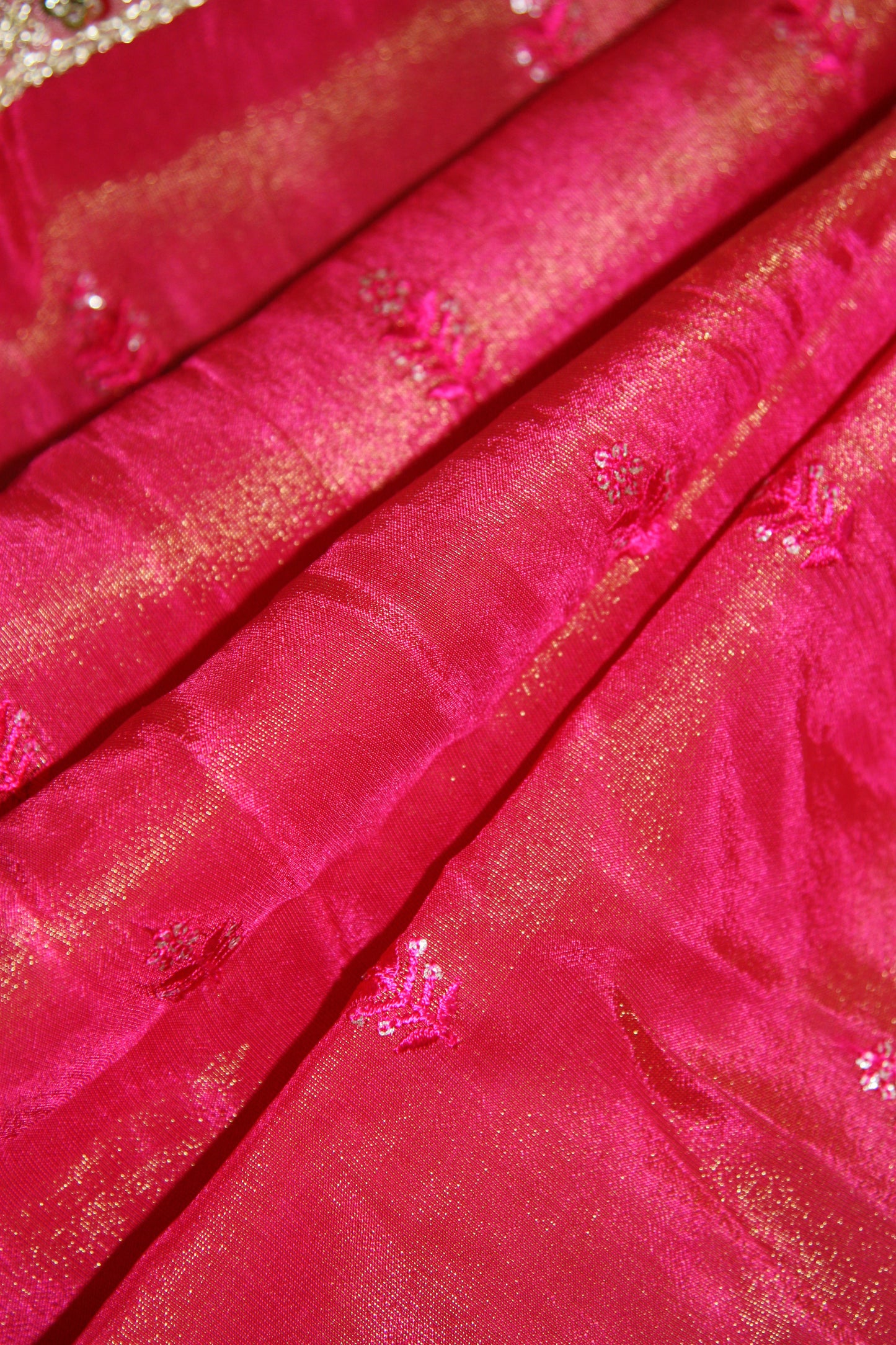 Lavender Kanchi Brocade Lehenga with Maroon Mugam Work & Maroon Falling Dupatta