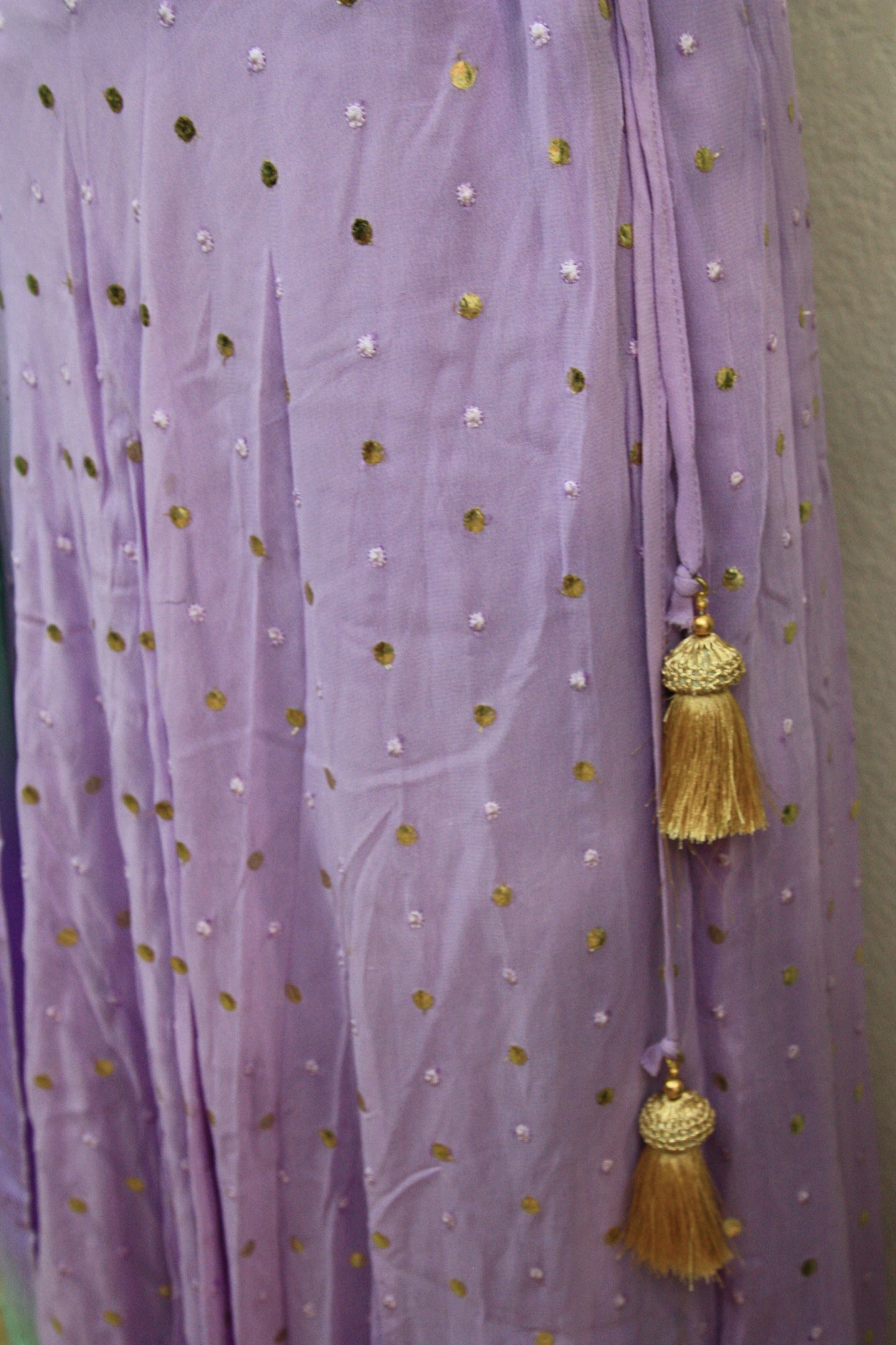 Lavender Georgette Lehenga with Printed Blouse