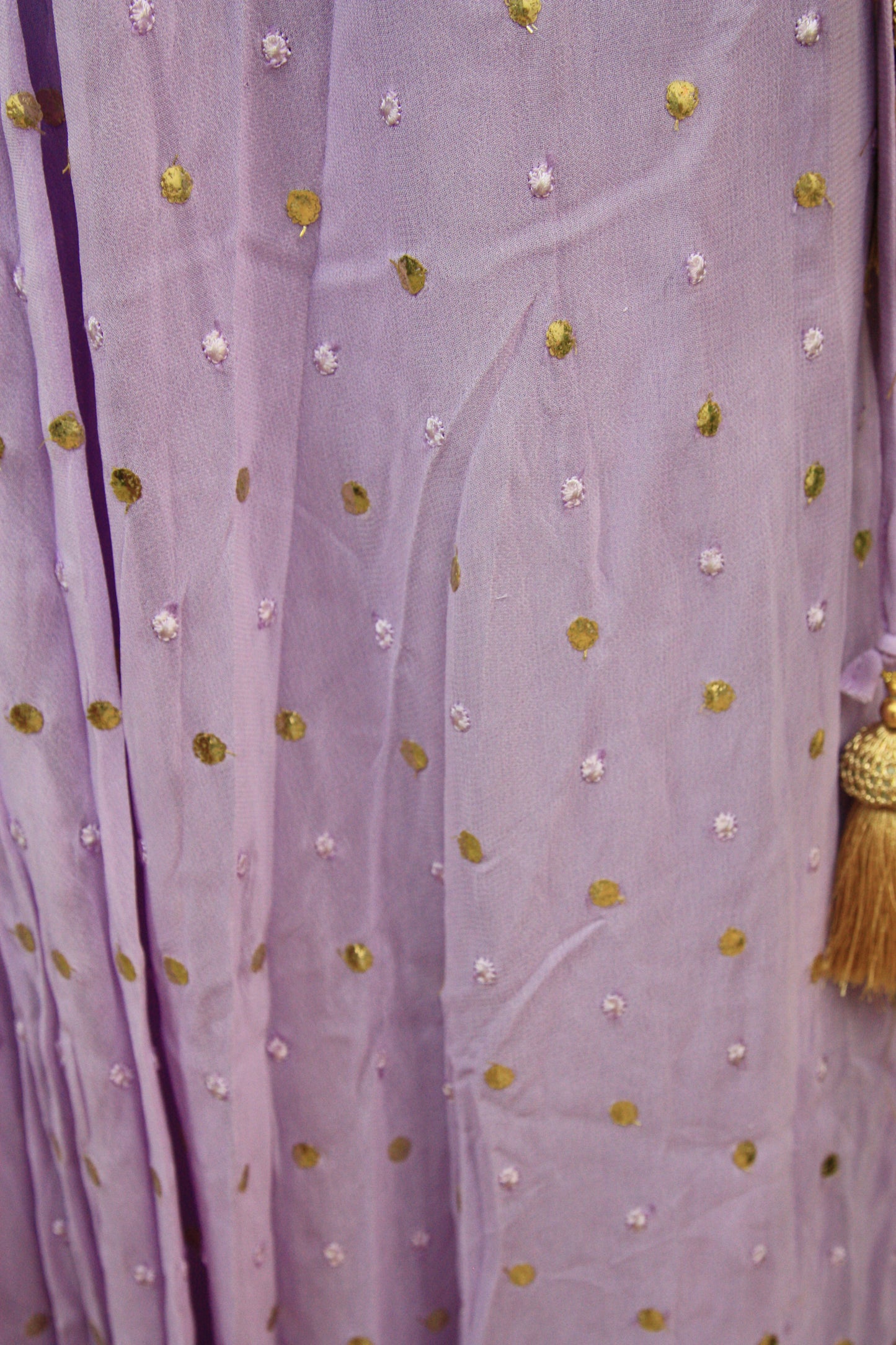 Lavender Georgette Lehenga with Printed Blouse